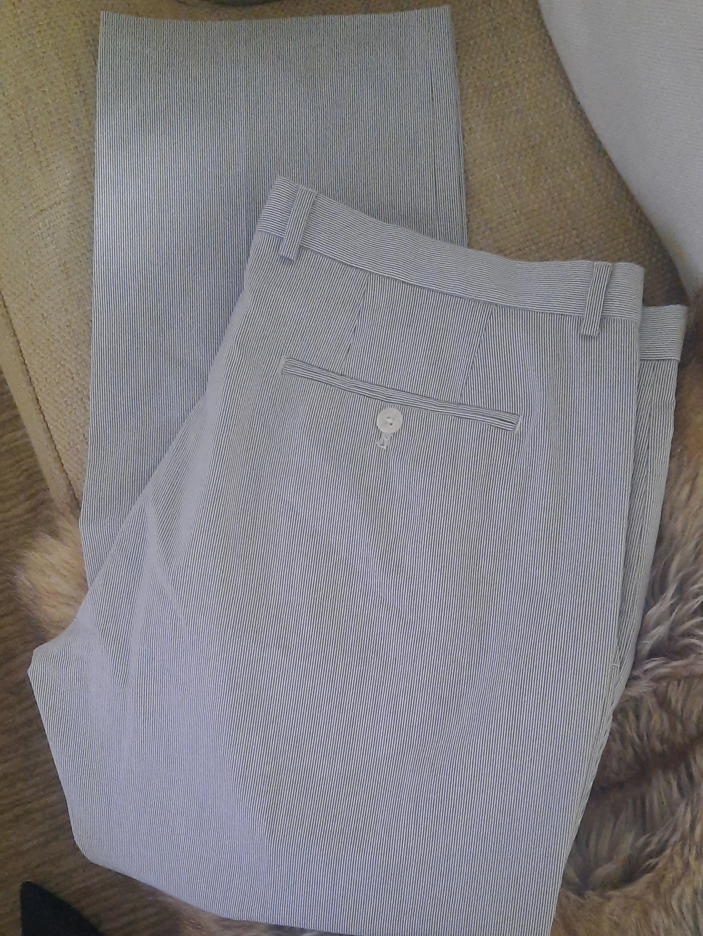 Express Men's Light Blue Seersucker Chinos